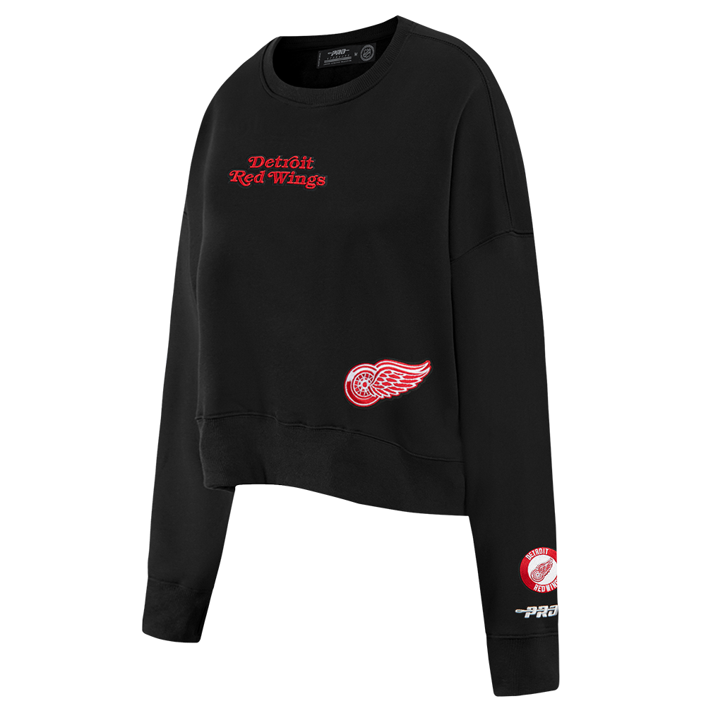 NHL DETROIT RED WINGS WINGSPAN WOMEN'S FLC CREWNECK (BLACK) - Image 5