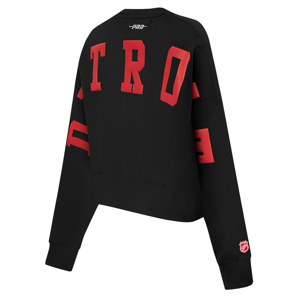 NHL DETROIT RED WINGS WINGSPAN WOMEN'S FLC CREWNECK (BLACK) - Image 6