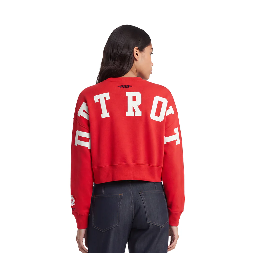 NHL DETROIT RED WINGS WINGSPAN WOMEN'S FLC CREWNECK (RED)