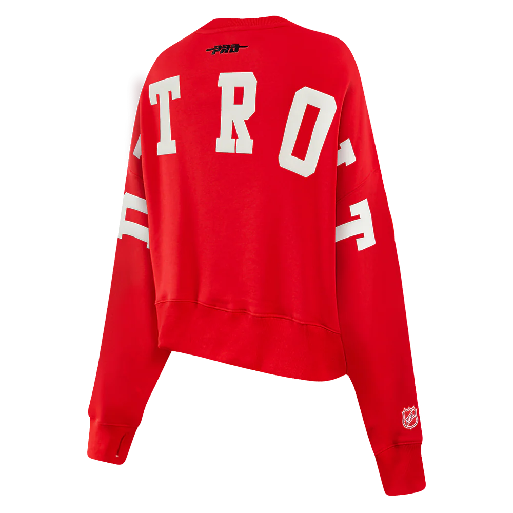 NHL DETROIT RED WINGS WINGSPAN WOMEN'S FLC CREWNECK (RED) - Image 6