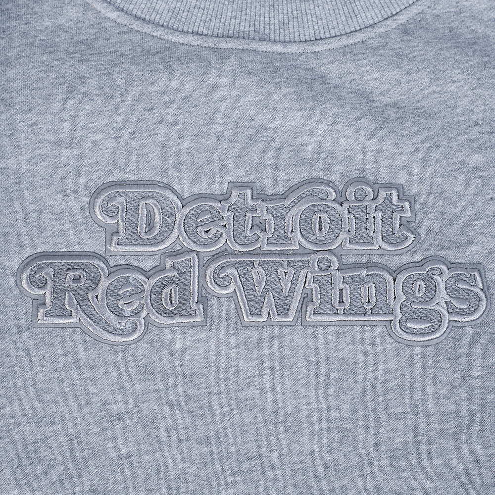 NHL DETROIT RED WINGS REVERSE FRENCH TERRY WOMEN'S FLC CREWNECK (DARK HEATHER GRAY) - Image 6