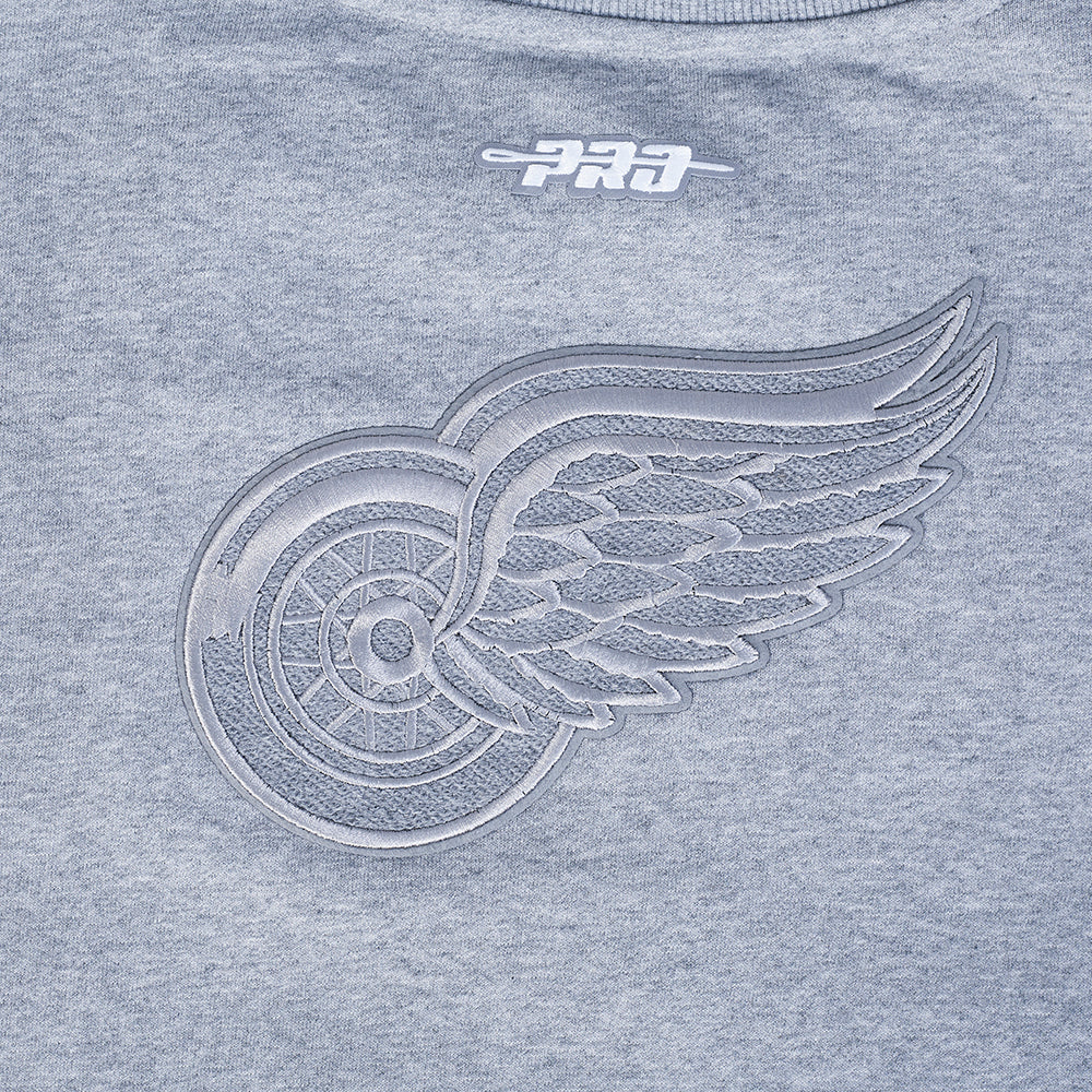 NHL DETROIT RED WINGS REVERSE FRENCH TERRY WOMEN'S FLC CREWNECK (DARK HEATHER GRAY) - Image 8