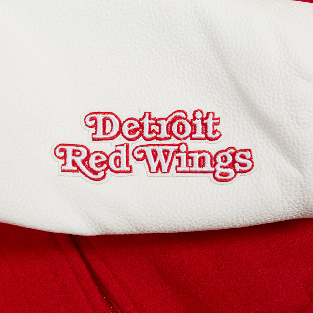 NHL DETROIT RED WINGS CLASSIC WOMEN'S WOOL VARSITY JACKET (RED/WHITE) - Image 7
