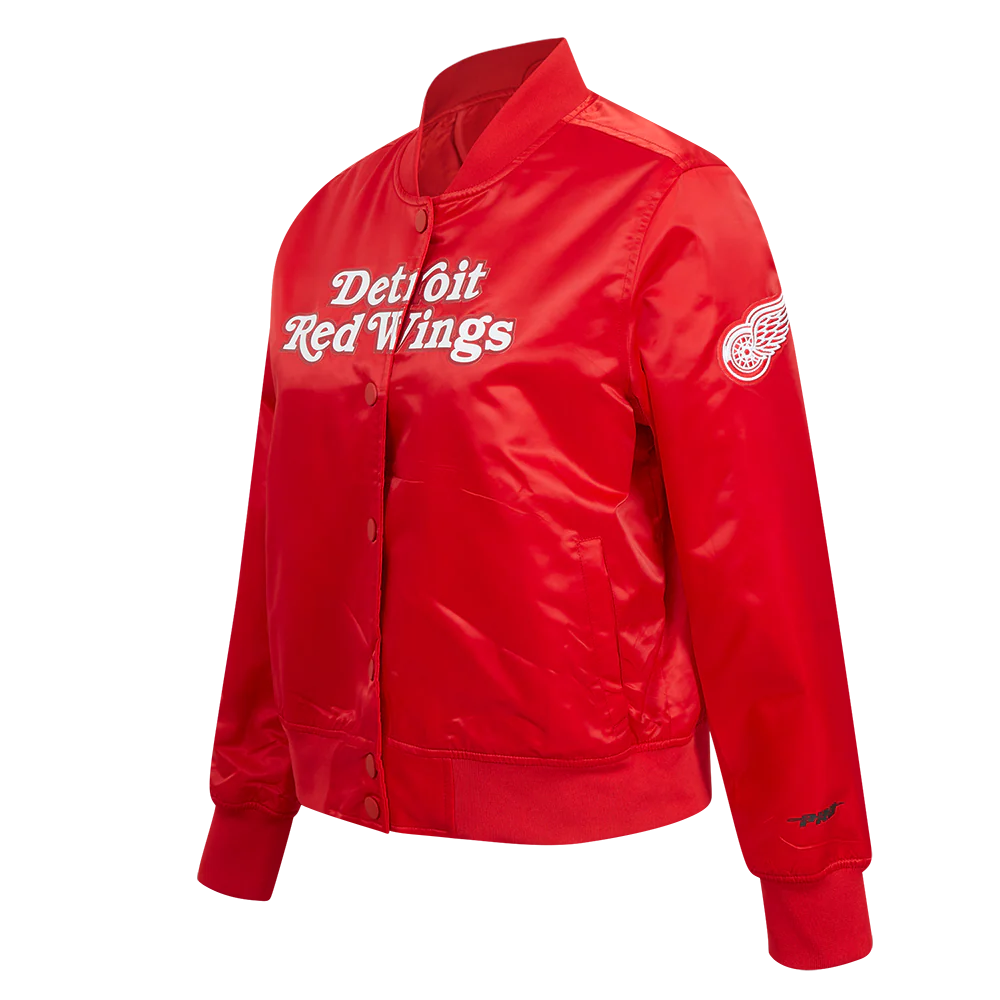 NHL DETROIT RED WINGS CLASSIC WOMEN'S SATIN JACKET (RED) - Image 2