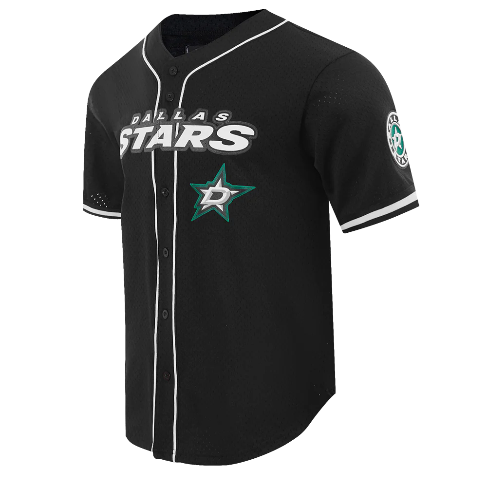 NHL DALLAS STARS CLASSIC MEN'S MESH BUTTON DOWN SHIRT (BLACK) - Image 4