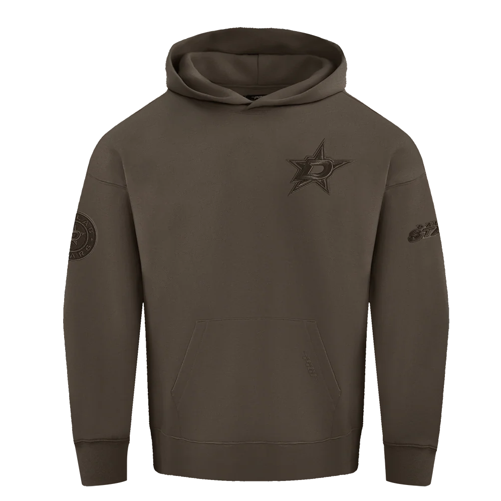 NHL DALLAS STARS NEUTRAL MEN'S DROP SHOULDER PULLOVER HOODIE (DARK TAUPE)