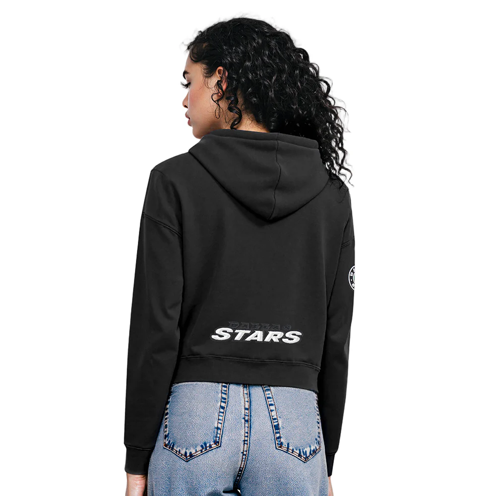 NHL DALLAS STARS CLASSIC WOMEN'S FLC CROPPED PO HOODIE (BLACK) - Image 2
