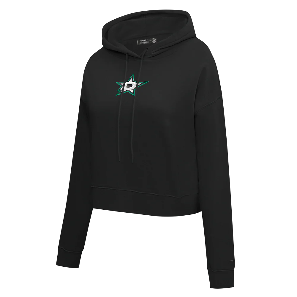 NHL DALLAS STARS CLASSIC WOMEN'S FLC CROPPED PO HOODIE (BLACK) - Image 5