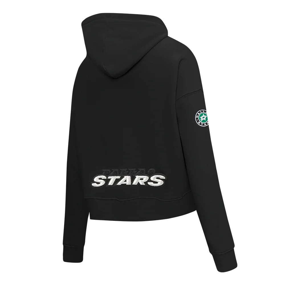 NHL DALLAS STARS CLASSIC WOMEN'S FLC CROPPED PO HOODIE (BLACK) - Image 6