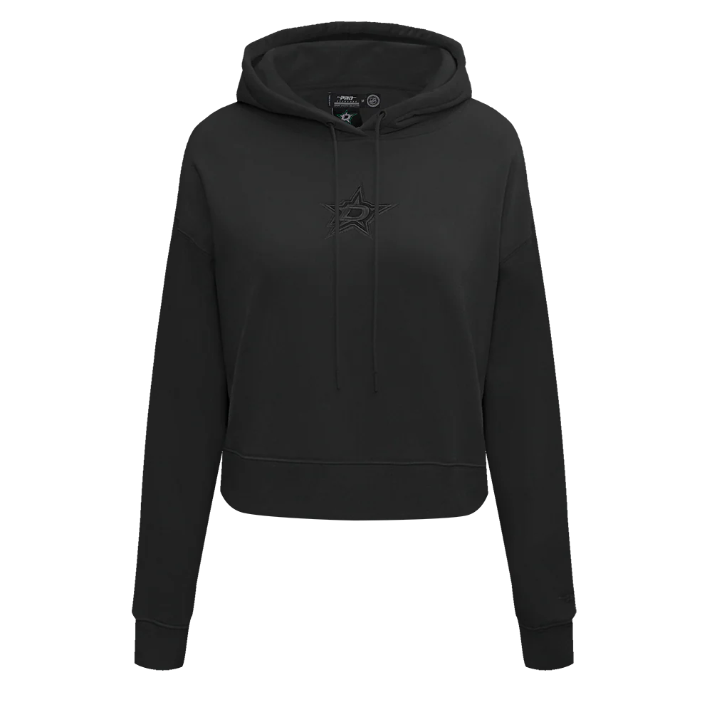 NHL DALLAS STARS NEUTRAL WOMEN'S CROPPED PULLOVER HOODIE (BLACK) - Image 3