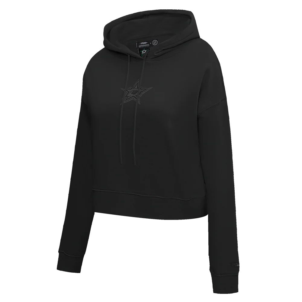 NHL DALLAS STARS NEUTRAL WOMEN'S CROPPED PULLOVER HOODIE (BLACK) - Image 4