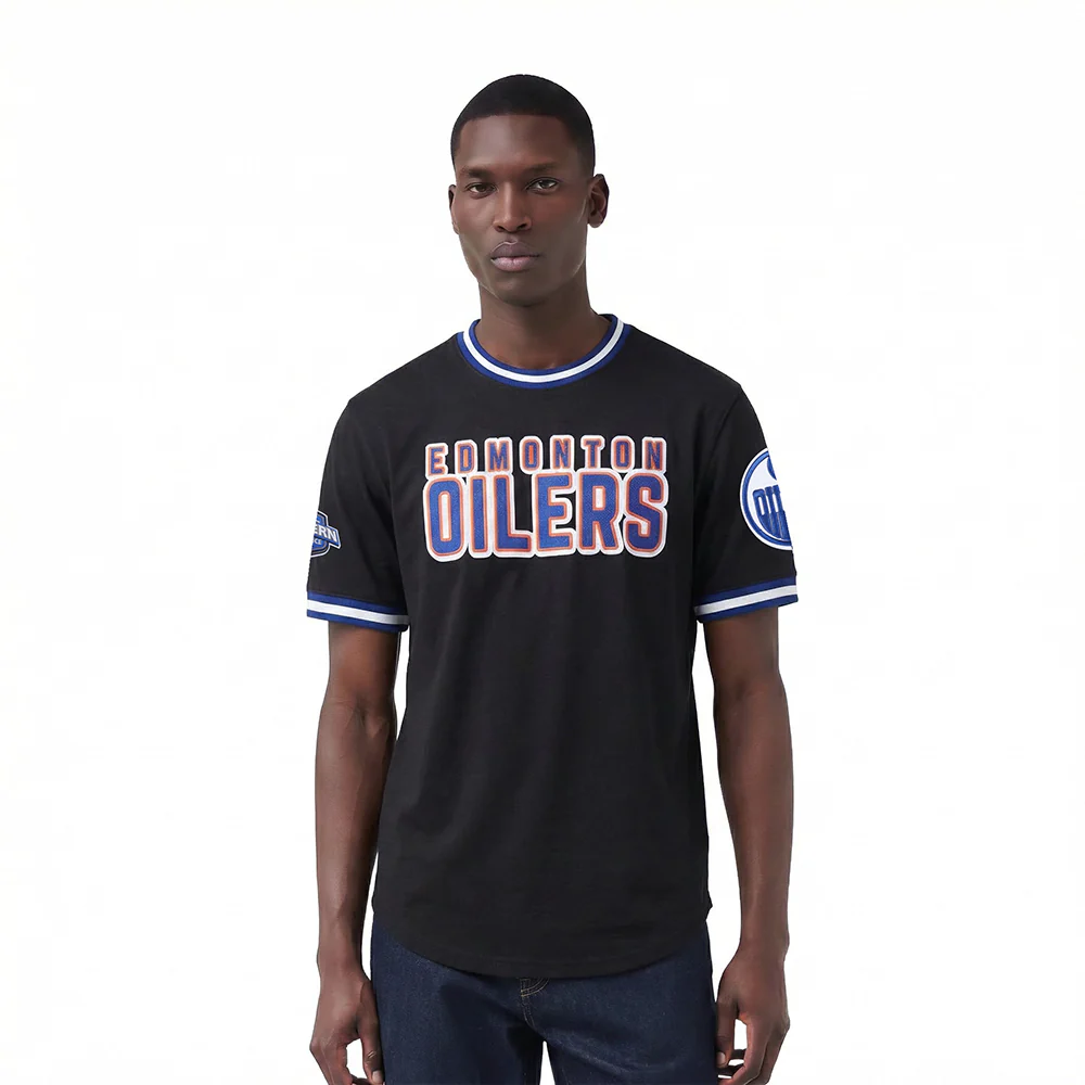 NHL EDMONTON OILERS CLASSIC CHENILLE MEN'S DK TEE (BLACK)