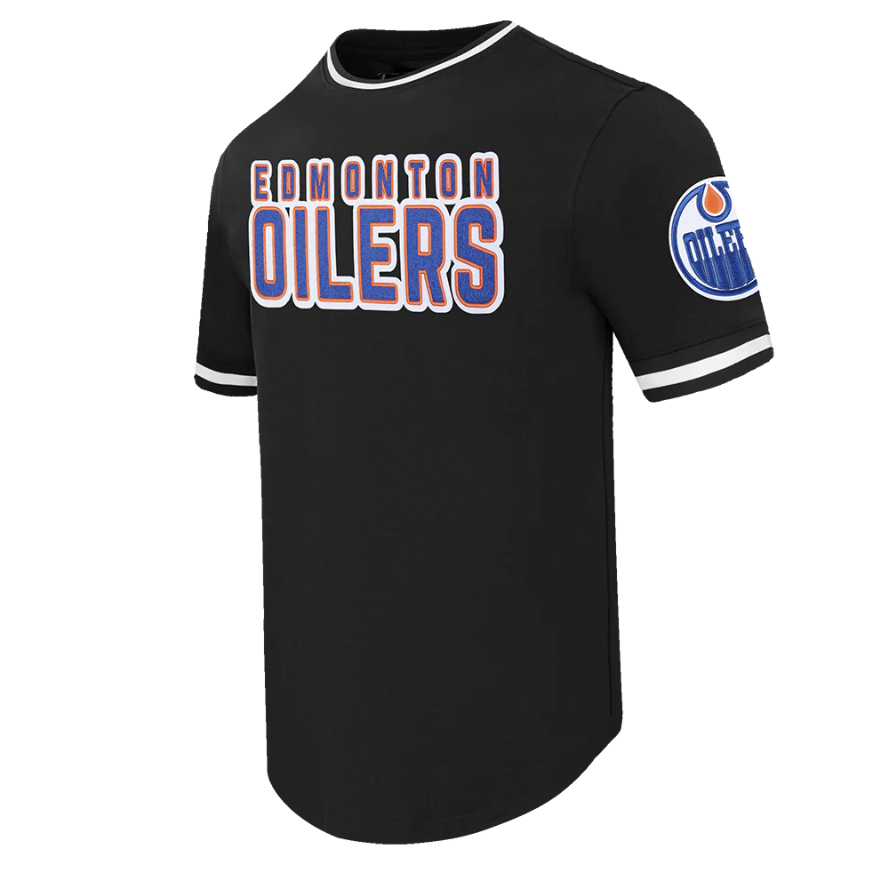 NHL EDMONTON OILERS CLASSIC CHENILLE MEN'S DK TEE (BLACK) - Image 3