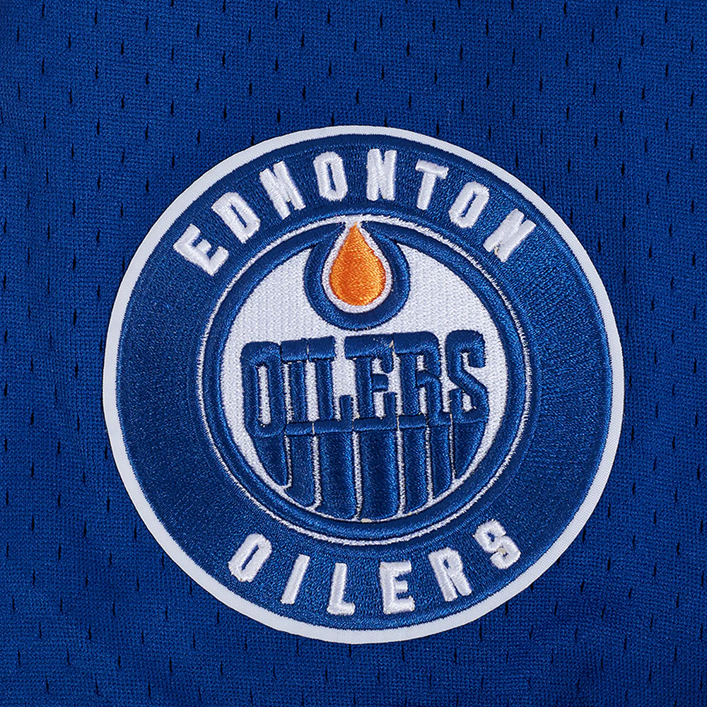 NHL EDMONTON OILERS CLASSIC MESH MEN'S BUTTON DOWN SHIRT (DODGER BLUE) - Image 10