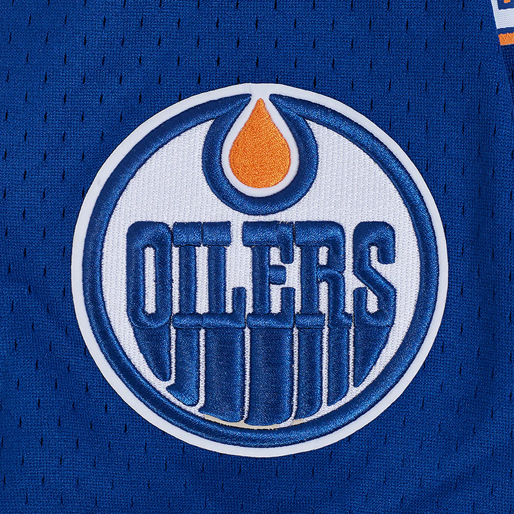 NHL EDMONTON OILERS CLASSIC MESH MEN'S BUTTON DOWN SHIRT (DODGER BLUE) - Image 9