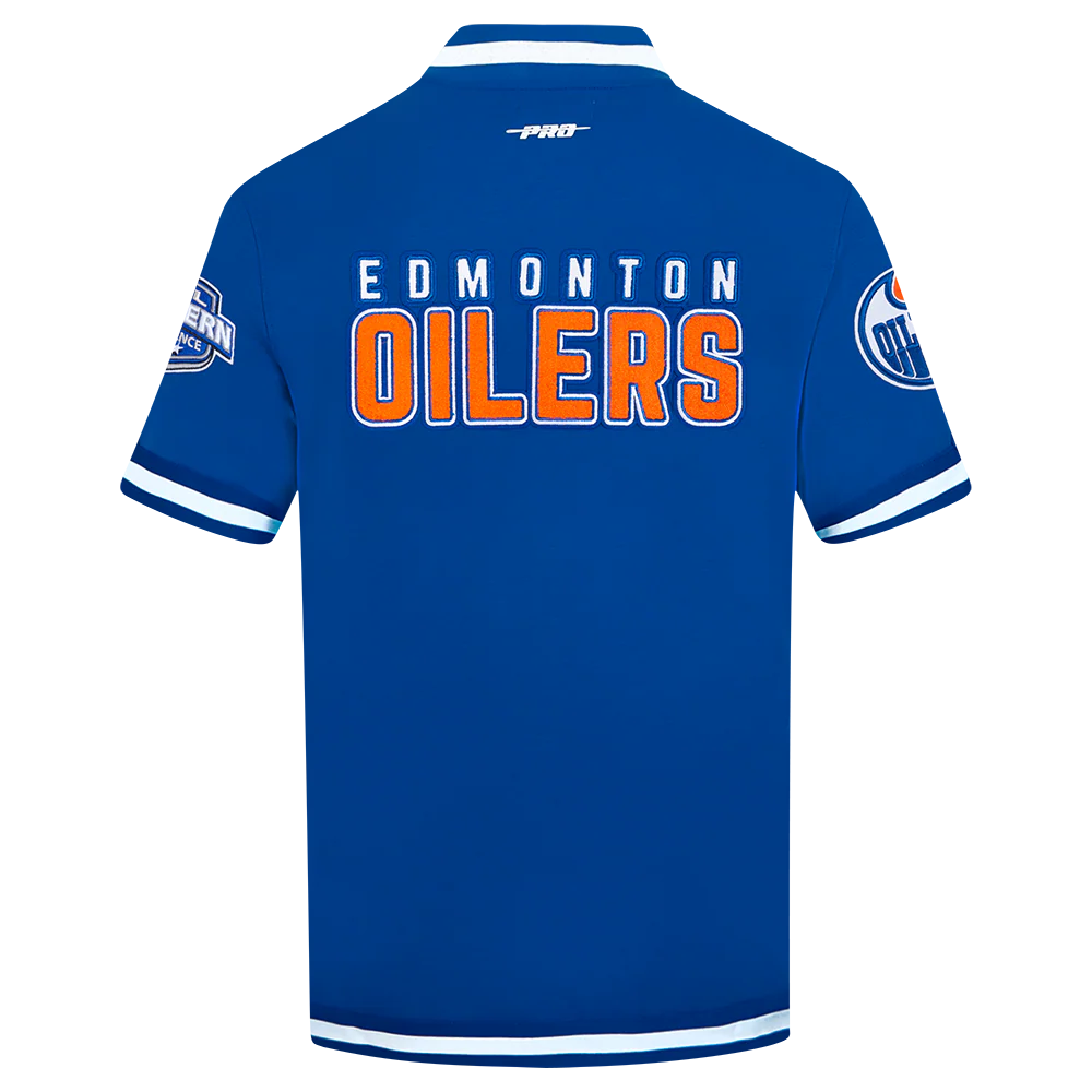 NHL EDMONTON OILERS CLASSIC MEN'S WARM UP JACKET (DODGER BLUE) - Image 5