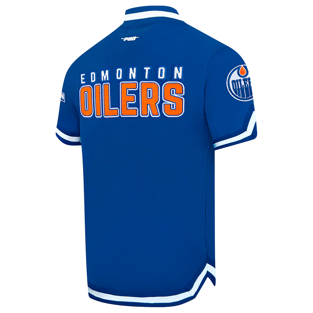 NHL EDMONTON OILERS CLASSIC MEN'S WARM UP JACKET (DODGER BLUE) - Image 6