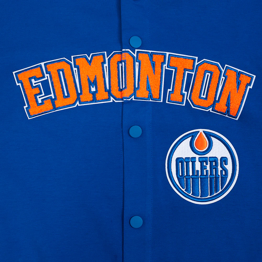 NHL EDMONTON OILERS CLASSIC MEN'S WARM UP JACKET (DODGER BLUE) - Image 7