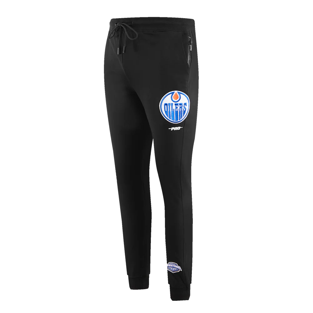 NHL EDMONTON OILERS CLASSIC CHENILLE DOUBLE KNIT JOGGER (BLACK) - Image 2