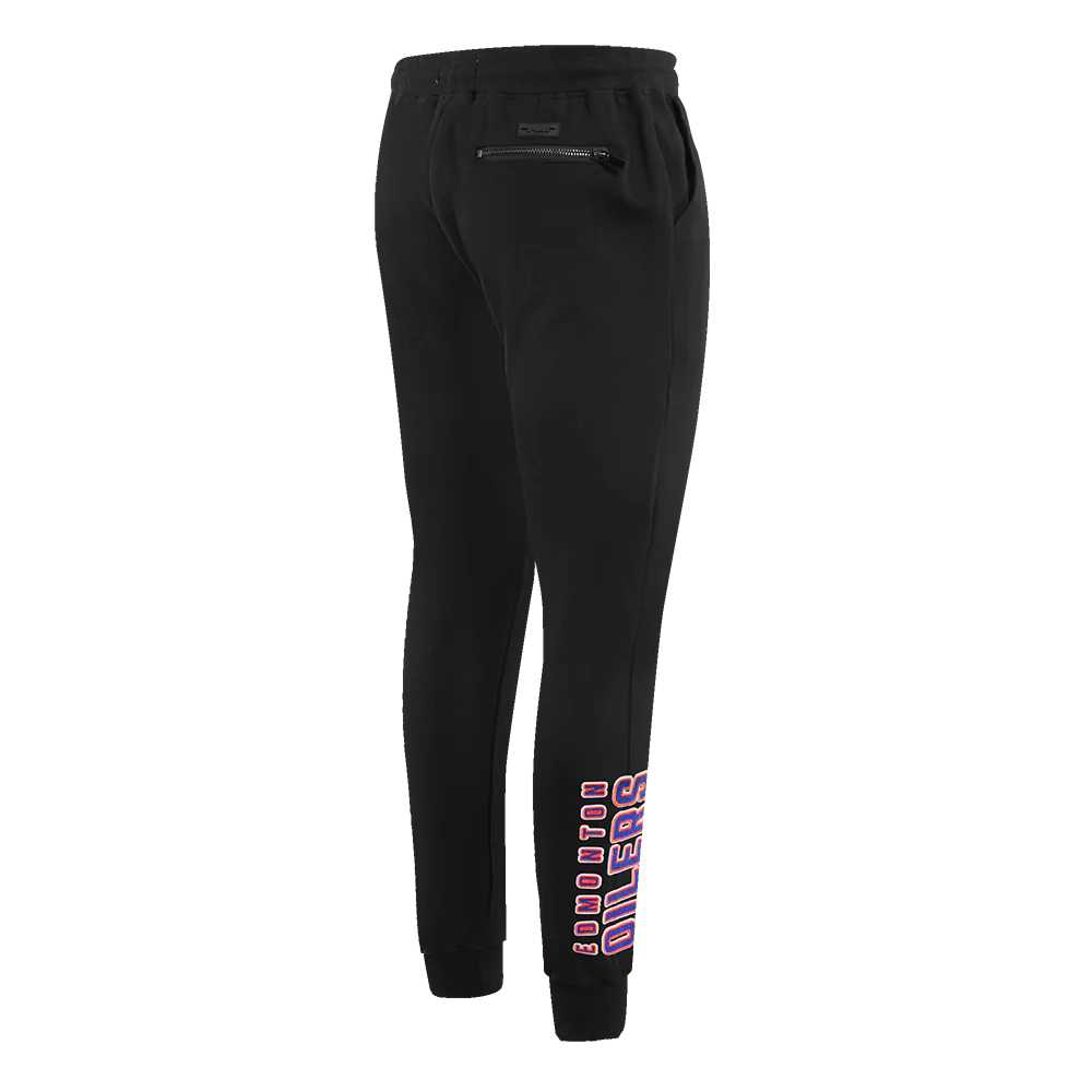 NHL EDMONTON OILERS CLASSIC CHENILLE DOUBLE KNIT JOGGER (BLACK) - Image 4