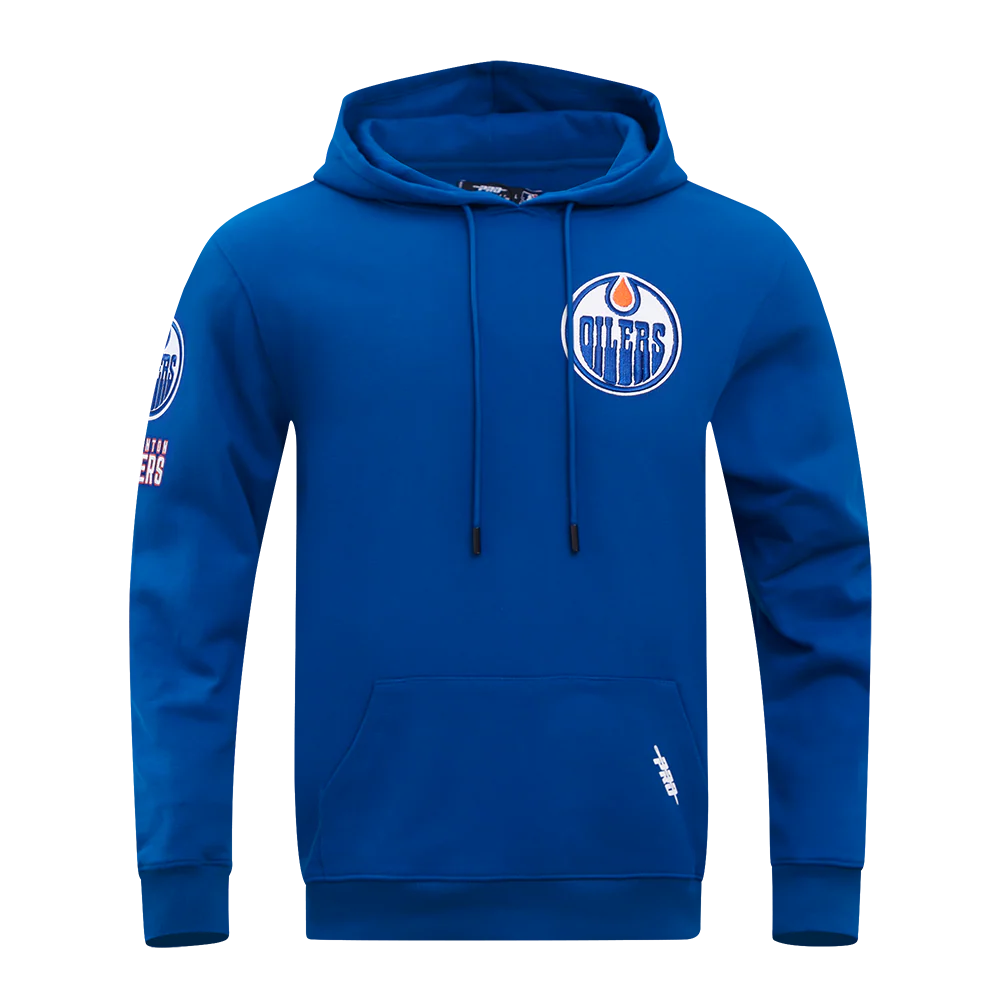 NHL EDMONTON OILERS CLASSIC MEN'S CHENILLE DK PO HOODIE (DODGER BLUE)