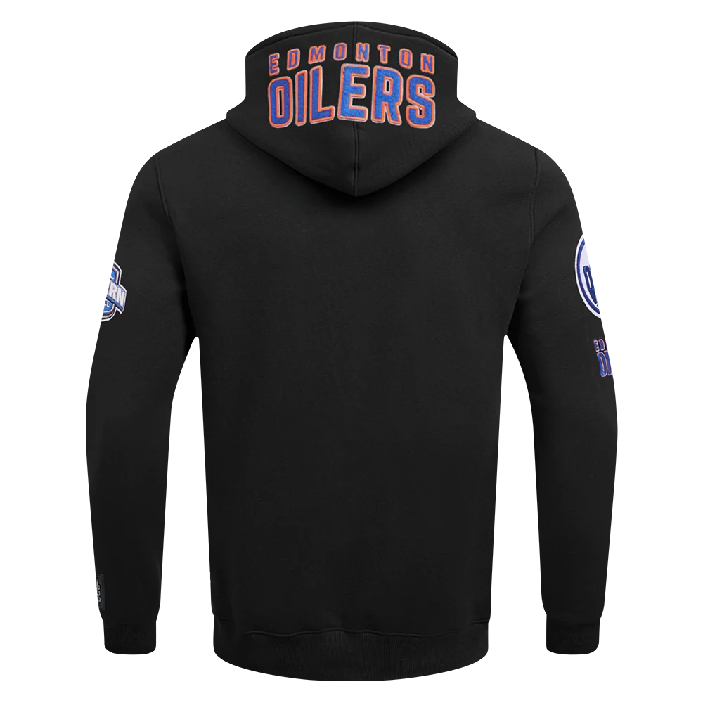 NHL EDMONTON OILERS CLASSIC MEN'S CHENILLE FZ DK PO HOODIE (BLACK) - Image 10