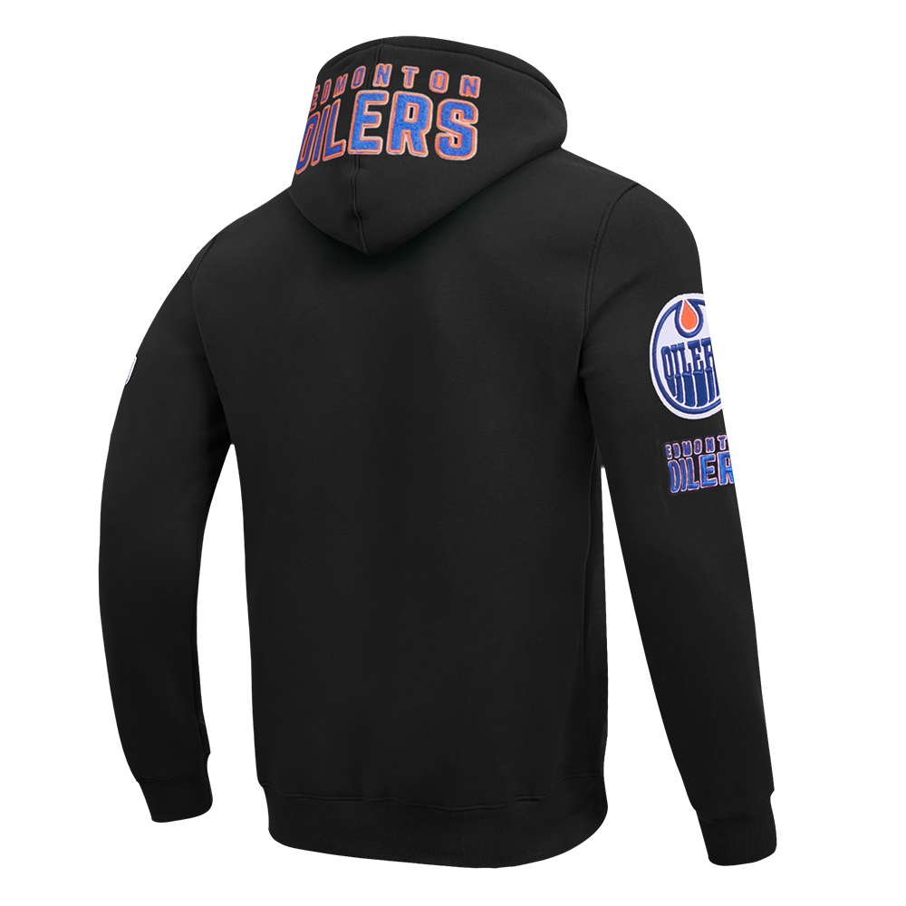 NHL EDMONTON OILERS CLASSIC MEN'S CHENILLE FZ DK PO HOODIE (BLACK) - Image 12