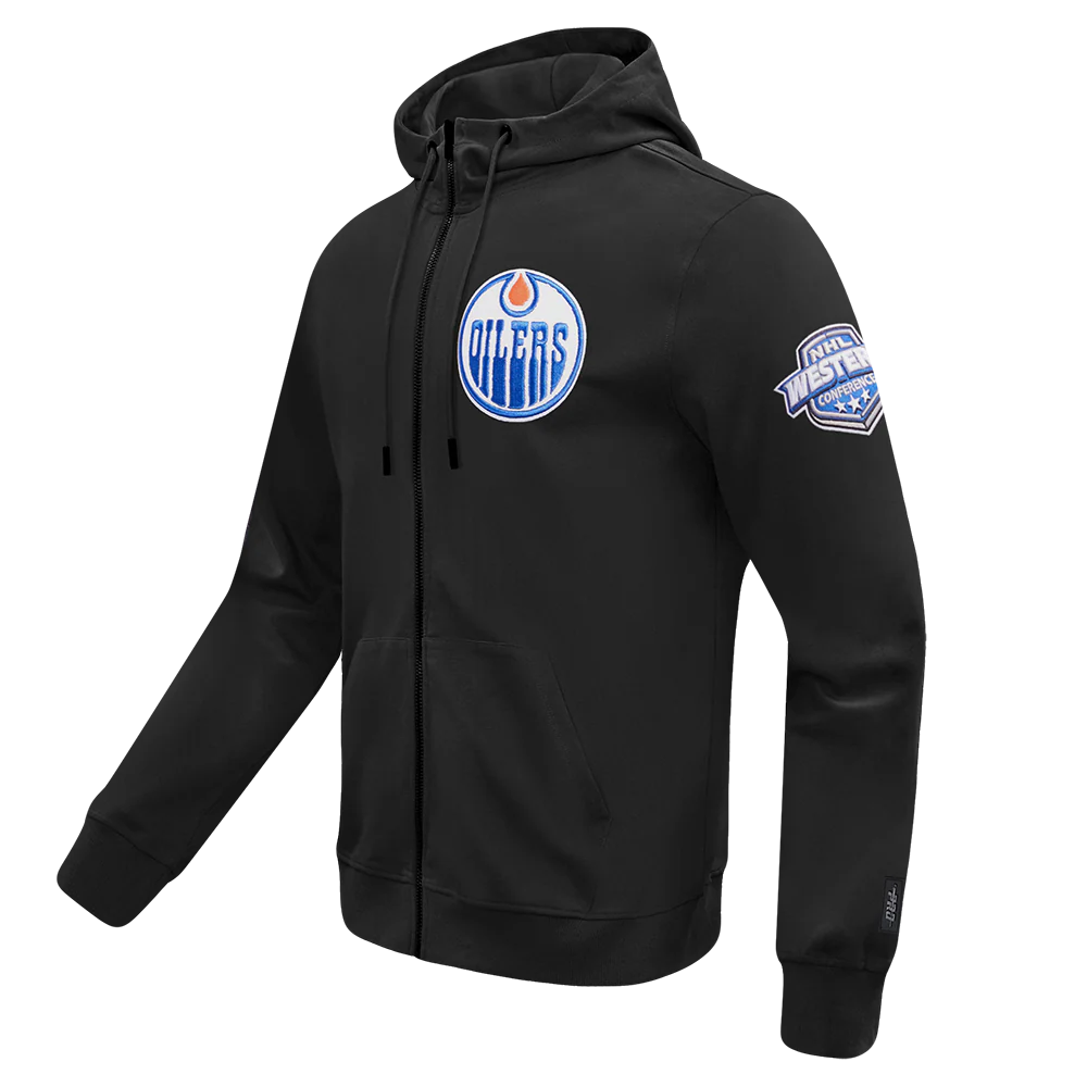 NHL EDMONTON OILERS CLASSIC MEN'S CHENILLE FZ DK PO HOODIE (BLACK) - Image 8