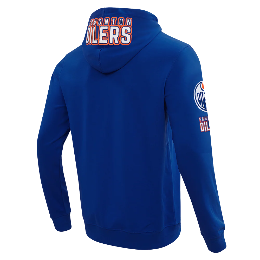 NHL EDMONTON OILERS CLASSIC MEN'S CHENILLE FZ DK PO HOODIE (DODGER BLUE) - Image 4