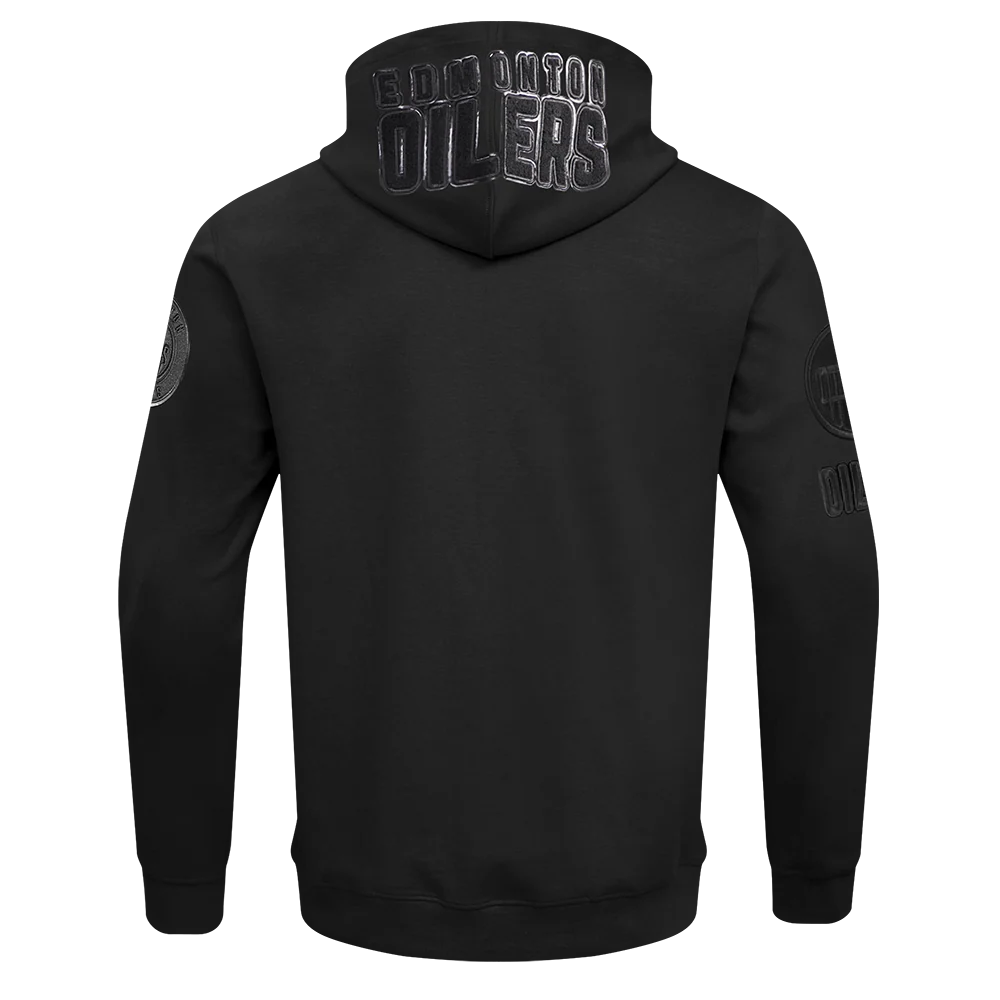 EDMONTON OILERS CLASSIC 3BK MEN'S DK FZ PO HOODIE (TRIPLE BLACK) - Image 5