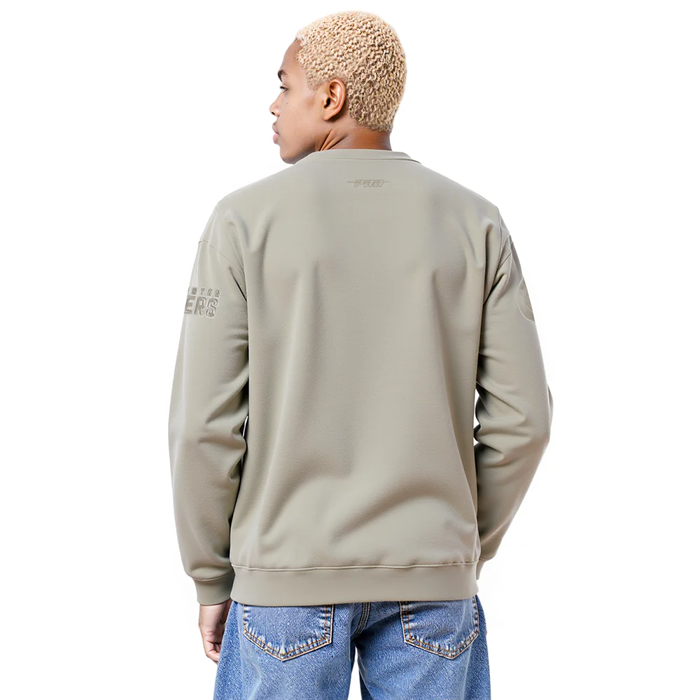 NHL EDMONTON OILERS NEUTRAL MEN'S DROP SHOULDER FLC CREWNECK (TAUPE) - Image 2