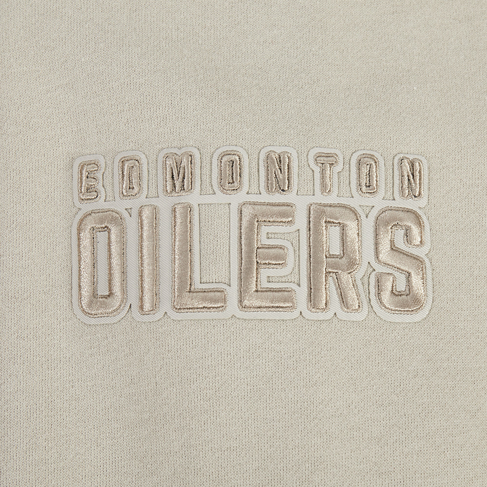 NHL EDMONTON OILERS NEUTRAL MEN'S DROP SHOULDER FLC CREWNECK (TAUPE) - Image 7
