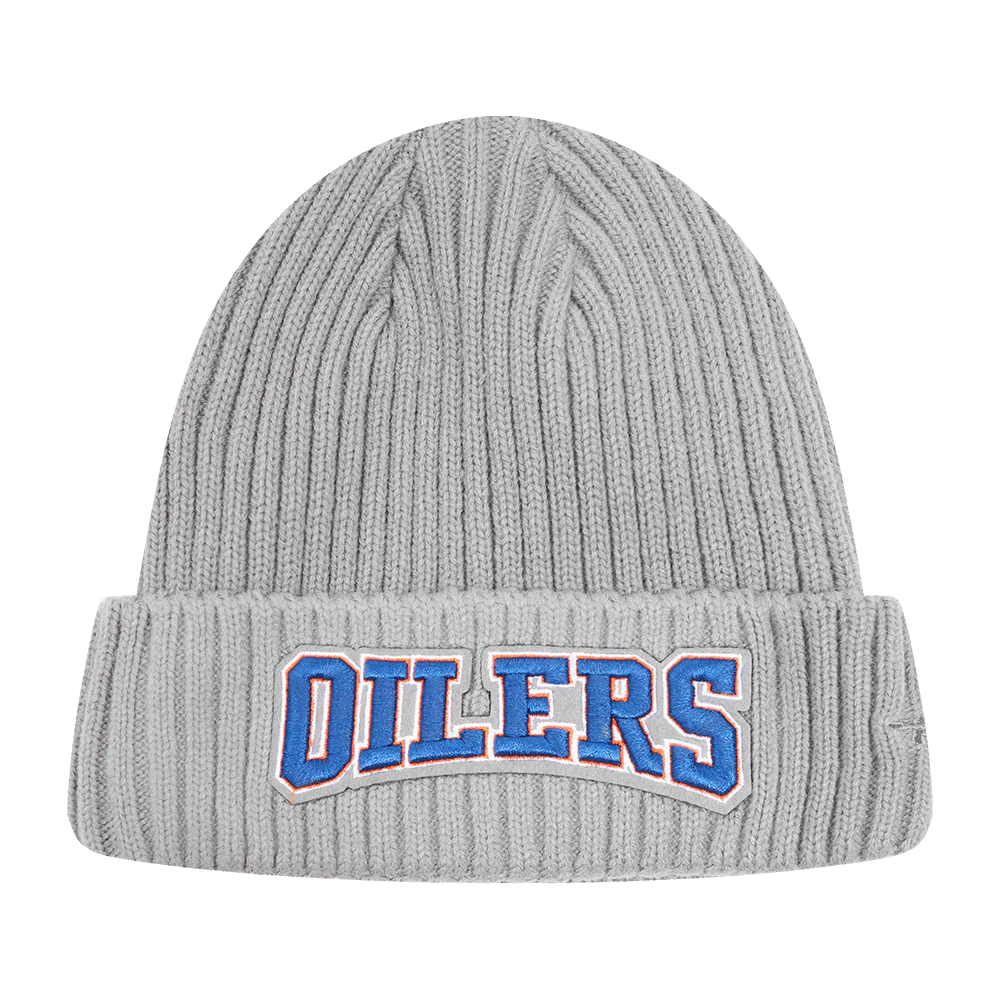 NHL EDMONTON OILERS CREST EMBLEM BEANIE (GRAY) - Image 2