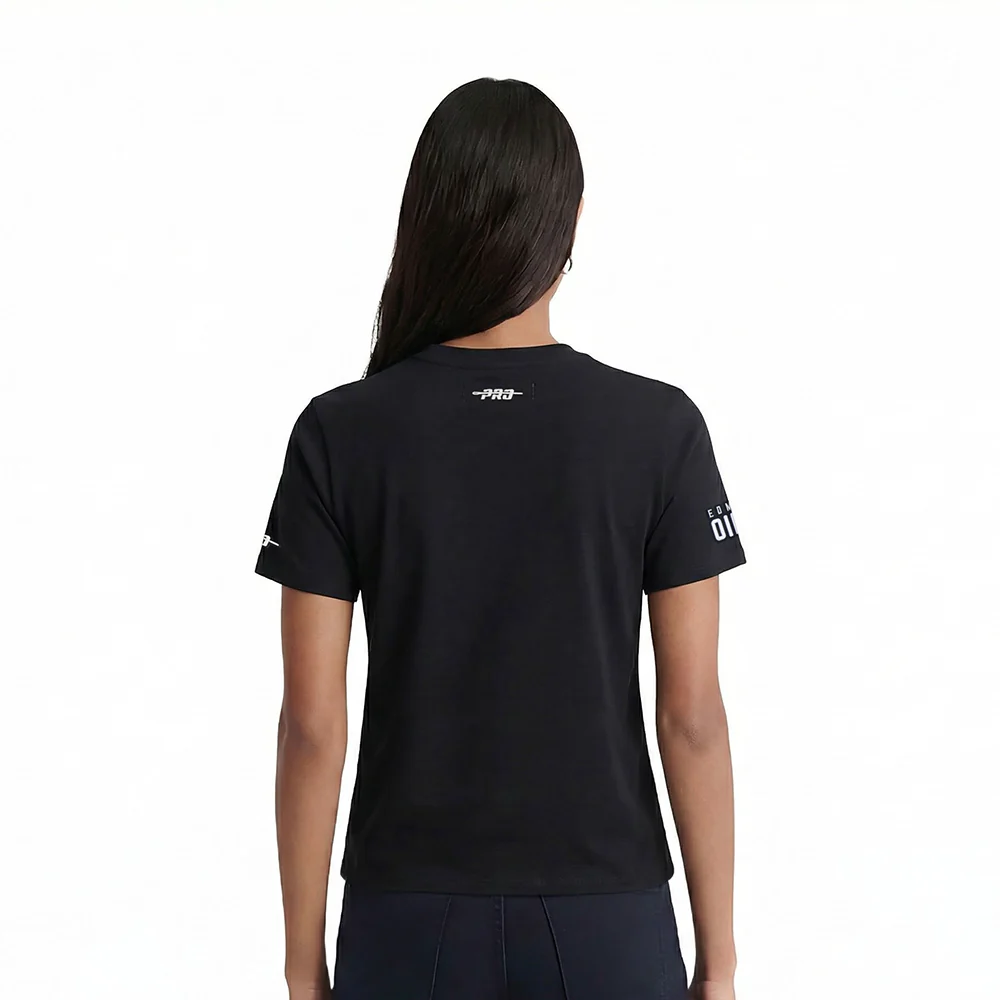 NHL EDMONTON OILERS CLASSIC WOMEN'S SJ SLIM FIT TEE (BLACK) - Image 2