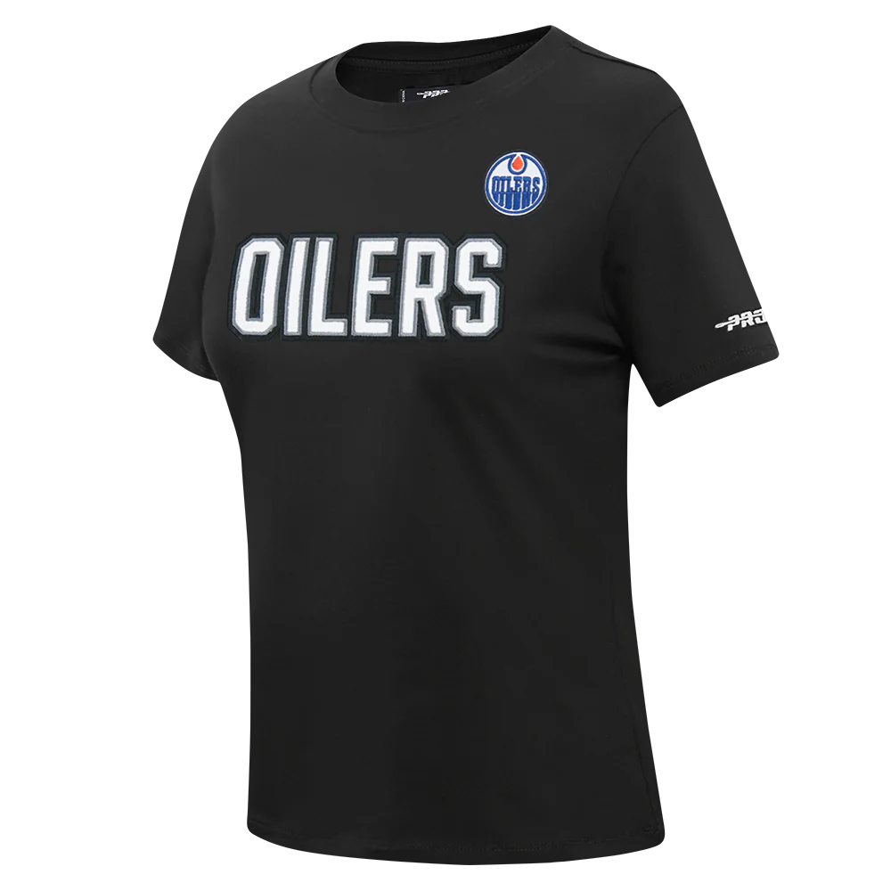 NHL EDMONTON OILERS CLASSIC WOMEN'S SJ SLIM FIT TEE (BLACK) - Image 3