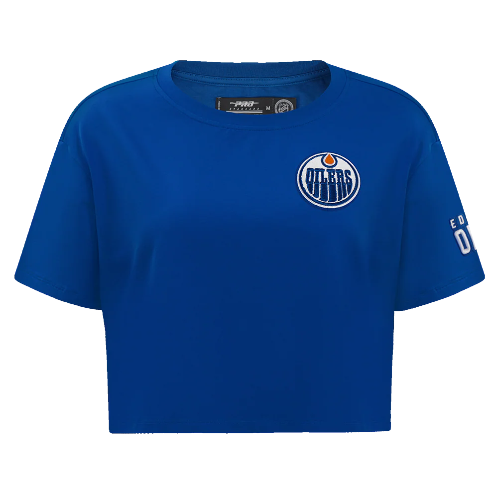 NHL EDMONTON OILERS CLASSIC WOMEN'S SJ BOXY TEE (DODGER BLUE) - Image 3