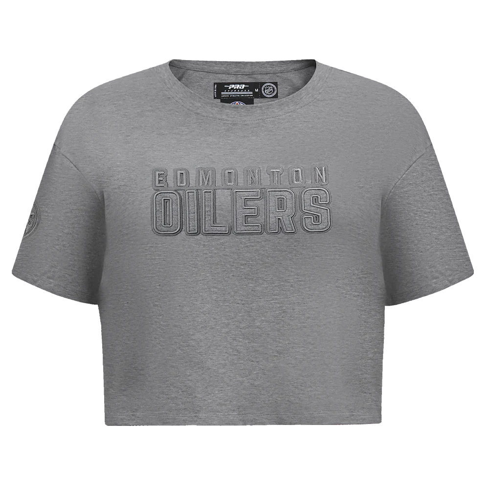 NHL EDMONTON OILERS NEUTRAL SINGLE JERSEY BOXY TEE (DARK HEATHER GRAY)