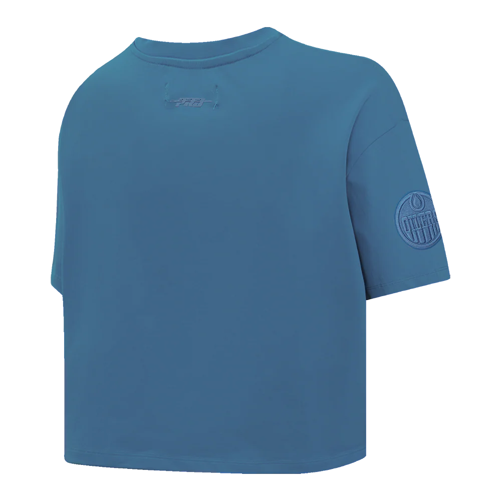 NHL EDMONTON OILERS NEUTRAL SINGLE JERSEY BOXY TEE (STEEL BLUE) - Image 3