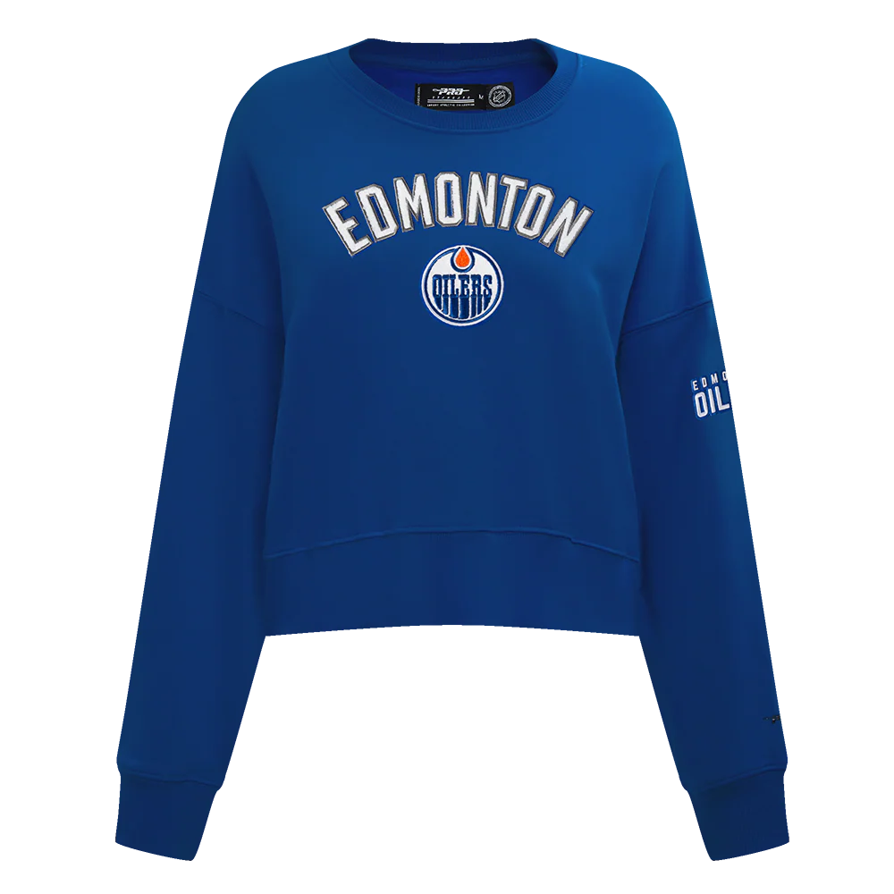 NHL EDMONTON OILERS CLASSIC WOMEN'S FLC CREWNECK (DODGER BLUE) - Image 3