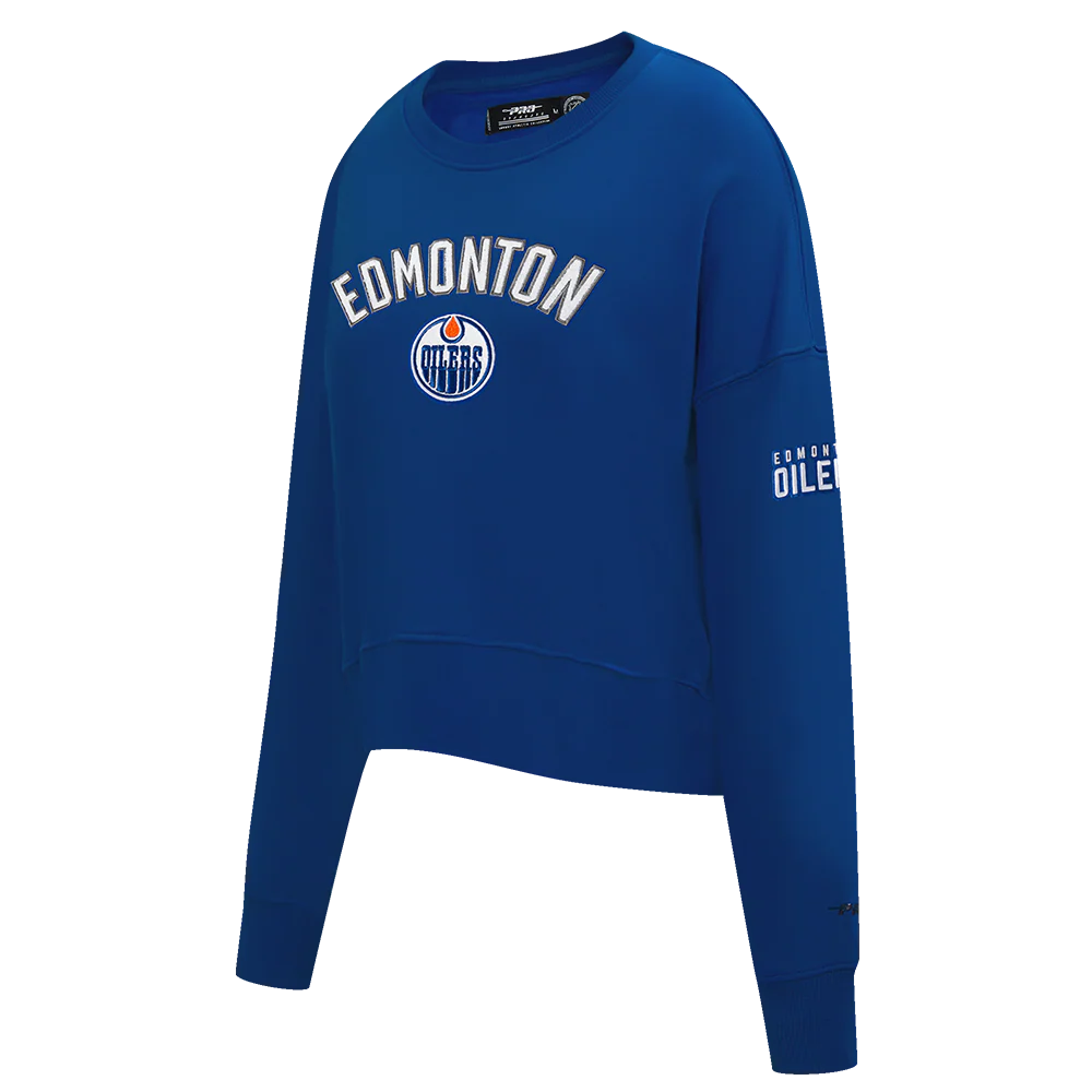 NHL EDMONTON OILERS CLASSIC WOMEN'S FLC CREWNECK (DODGER BLUE) - Image 5
