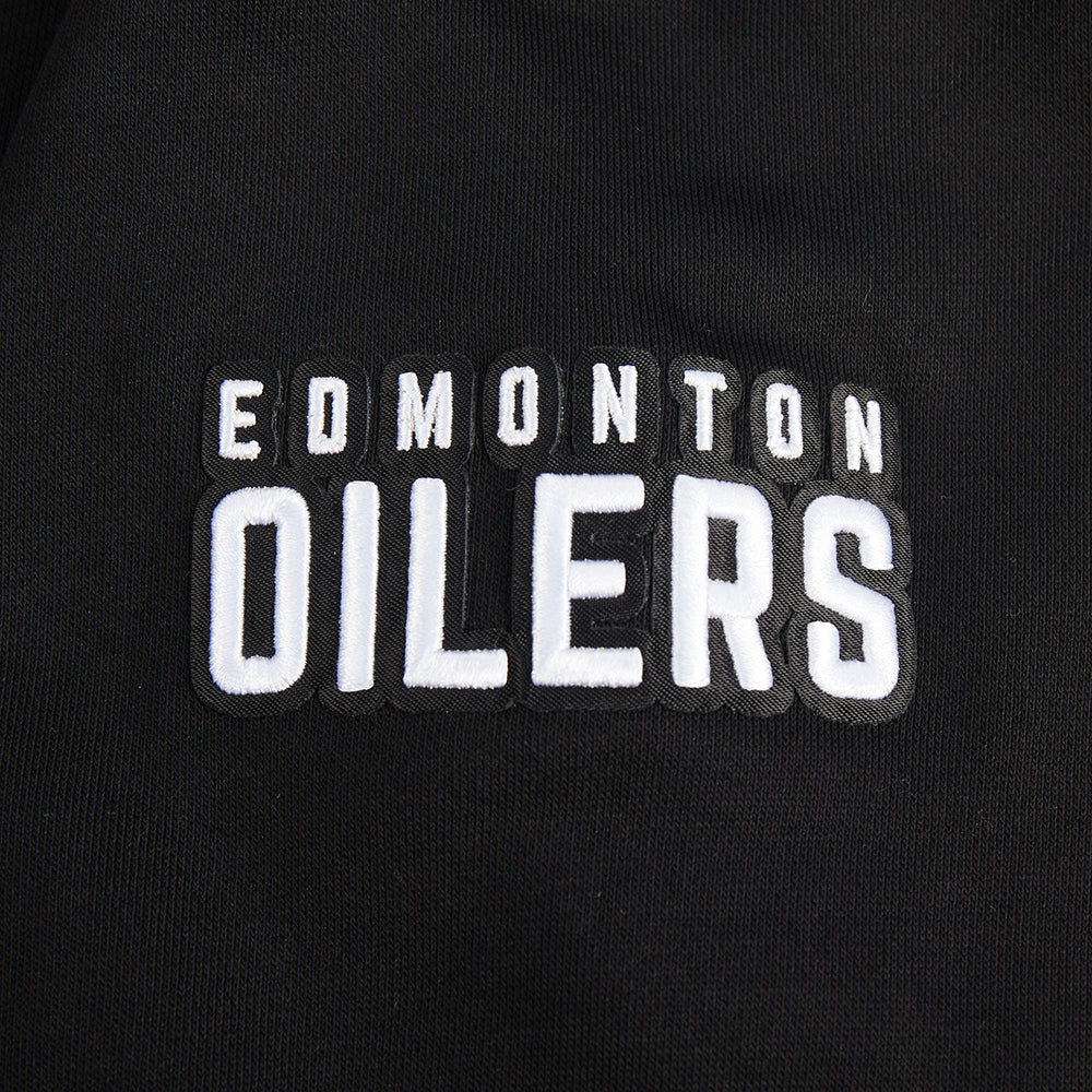 NHL EDMONTON OILERS CLASSIC WOMEN'S FLC CROPPED PO HOODIE (BLACK) - Image 5