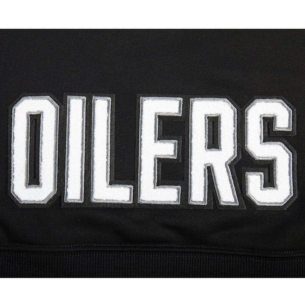 NHL EDMONTON OILERS CLASSIC WOMEN'S FLC CROPPED PO HOODIE (BLACK) - Image 6