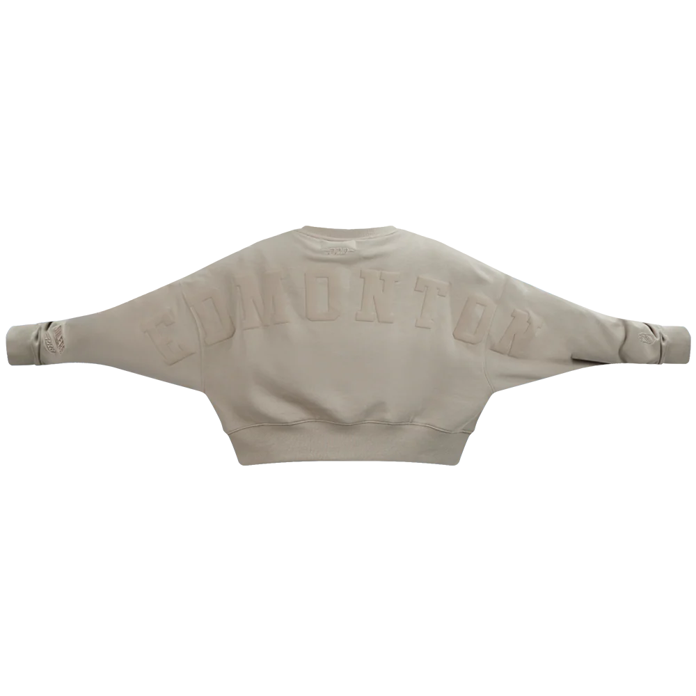 EDMONTON OILERS WINGSPAN WOMEN'S FLC CREWNECK (TAUPE) - Image 7