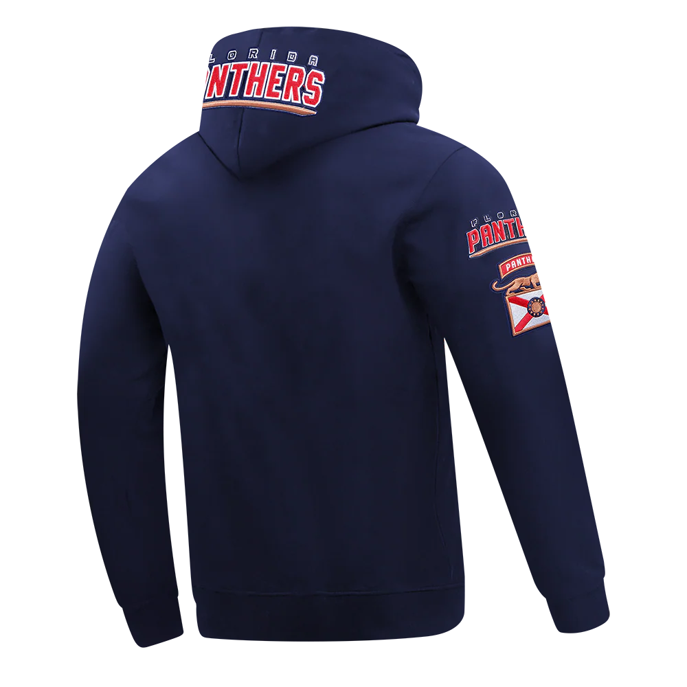 NHL FLORIDA PANTHERS CLASSIC CHENILLE MEN'S DOUBLE KNIT PULLOVER HOODIE (MIDNIGHT NAVY) - Image 10