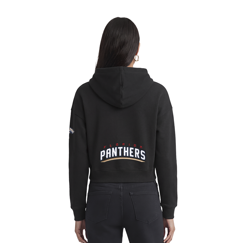 NHL FLORIDA PANTHERS CLASSIC WOMEN'S FLC CROPPED PO HOODIE (BLACK) - Image 2