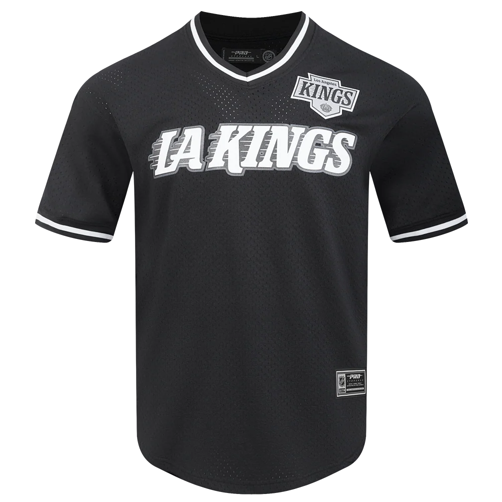 NHL LOS ANGELES KINGS CLASSIC MEN'S MESH STRIPED TEE (BLACK)