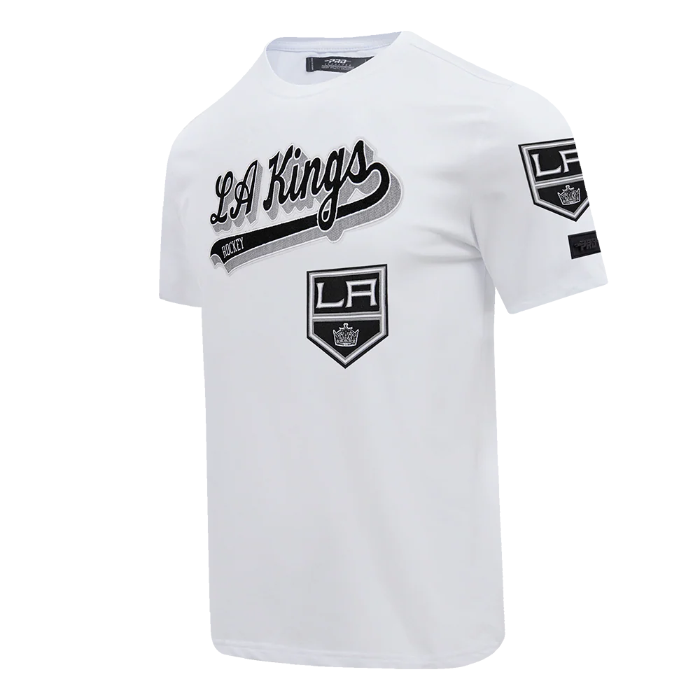 NHL LOS ANGELES KINGS SCRIPT TAIL MEN'S TEE (WHITE) - Image 2