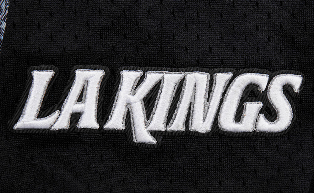 NHL LOS ANGELES KINGS SCRIPT TAIL MEN'S MESH BUTTON DOWN SHIRT (BLACK/GRAY) - Image 7