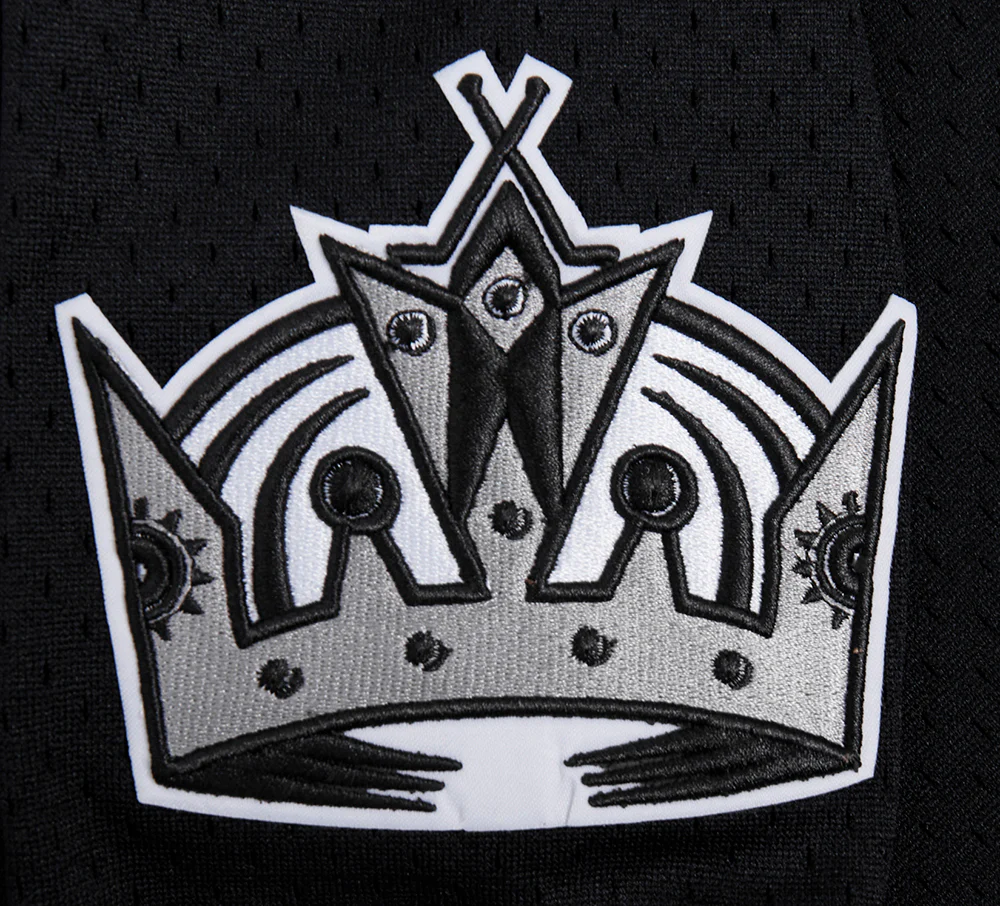 NHL LOS ANGELES KINGS SCRIPT TAIL MEN'S MESH BUTTON DOWN SHIRT (BLACK/GRAY) - Image 8