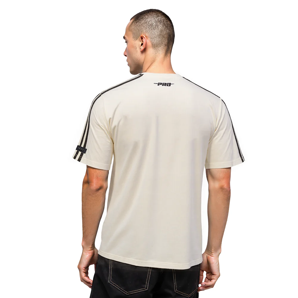 NHL LOS ANGELES KINGS RETRO CLASSIC MEN'S STRIPED TEE (EGGSHELL/ BLACK) - Image 2